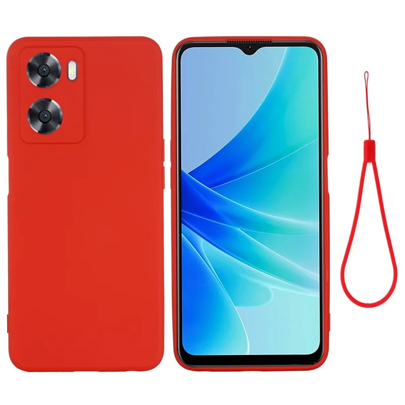 For Oppo A57 4G / A57s 4G Anti-wear Silicone Soft Phone Case Drop-proof Back Cover Mobile Phone Protector - Red