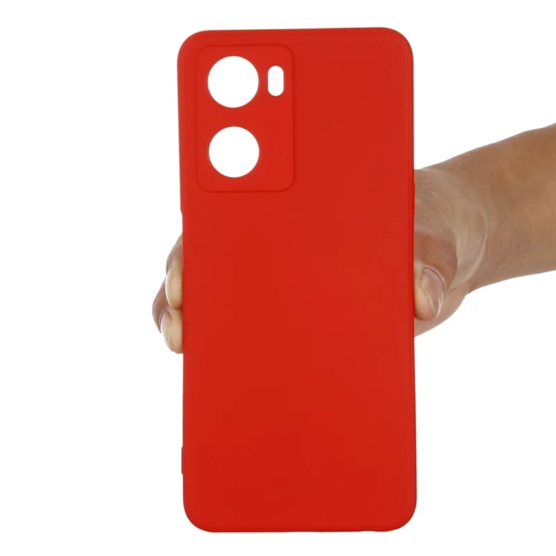 For Oppo A57 4G / A57s 4G Anti-wear Silicone Soft Phone Case Drop-proof Back Cover Mobile Phone Protector - Red