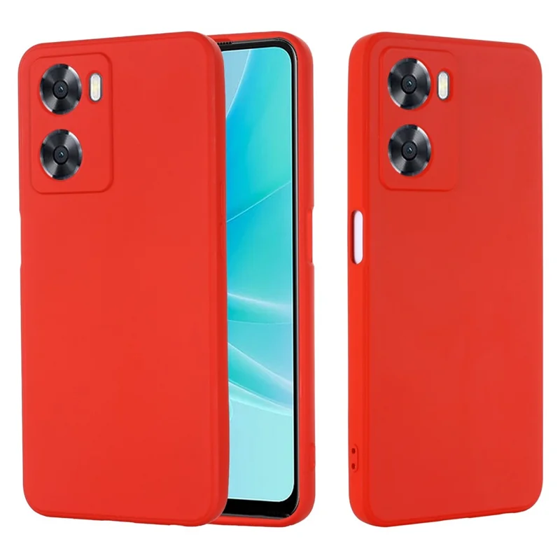 For Oppo A57 4G / A57s 4G Anti-wear Silicone Soft Phone Case Drop-proof Back Cover Mobile Phone Protector - Red