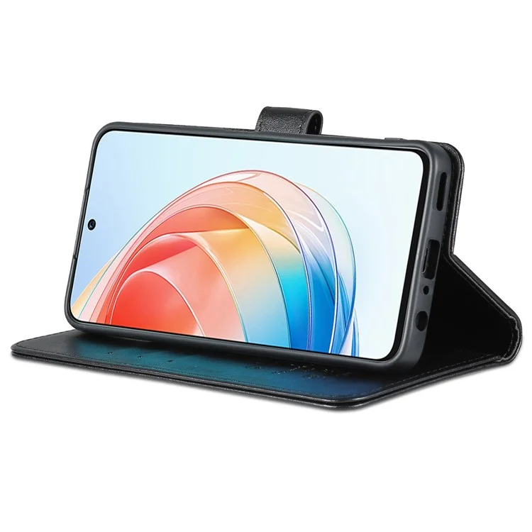 Azns Anti-fall Flip Wallet Case Per Honor X40i 5G, Copertura Per Telefono in Pelle PU Full Protection Con Supporto Per la Visualizzazione - Nero
