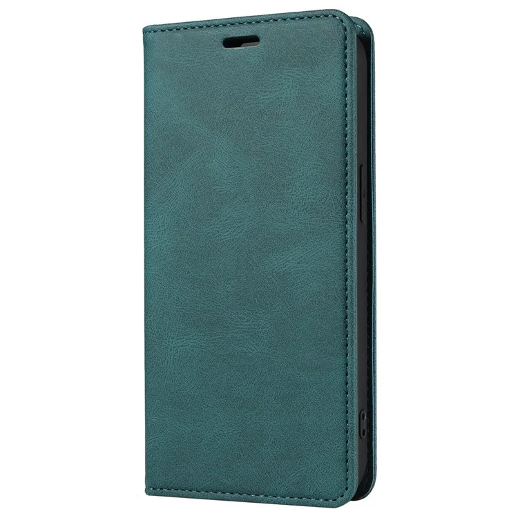 For iPhone 14 6.1 inch Shockproof Phone Flip Wallet Case Phone Cover Stand with Wristband - Green