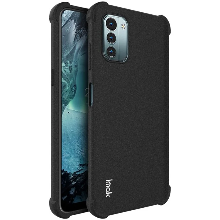IMAK for Nokia G11 / G21 Soft TPU Case Matte Airbag Anti-drop Protection Cover with Screen Protector - Black
