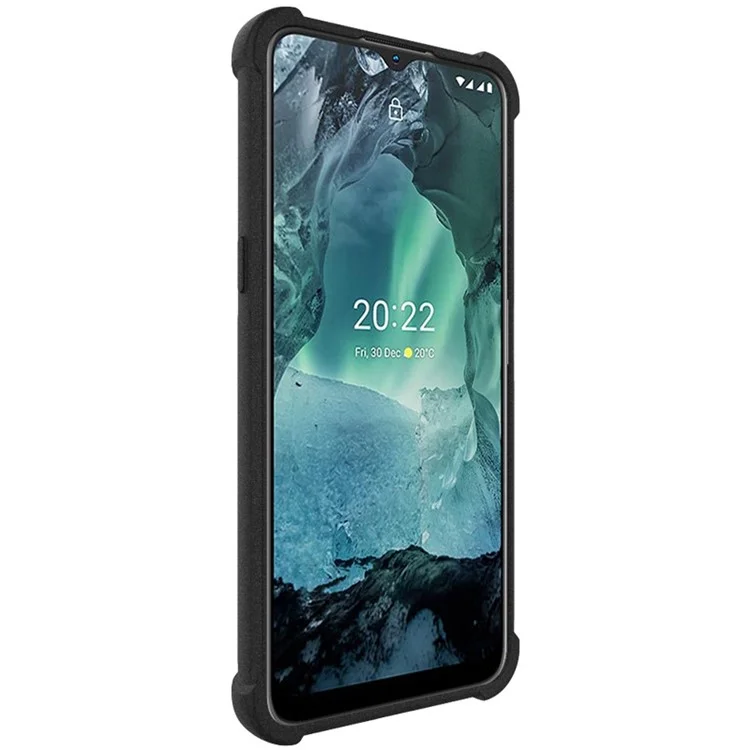 IMAK for Nokia G11 / G21 Soft TPU Case Matte Airbag Anti-drop Protection Cover with Screen Protector - Black
