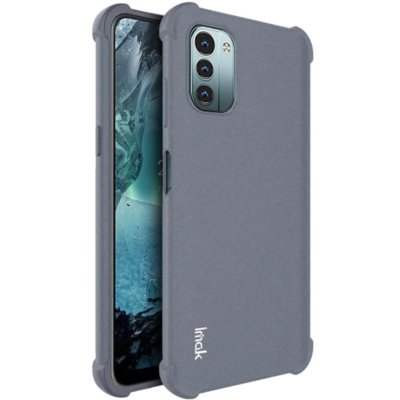 IMAK for Nokia G11 / G21 Soft TPU Case Matte Airbag Anti-drop Protection Cover with Screen Protector - Grey