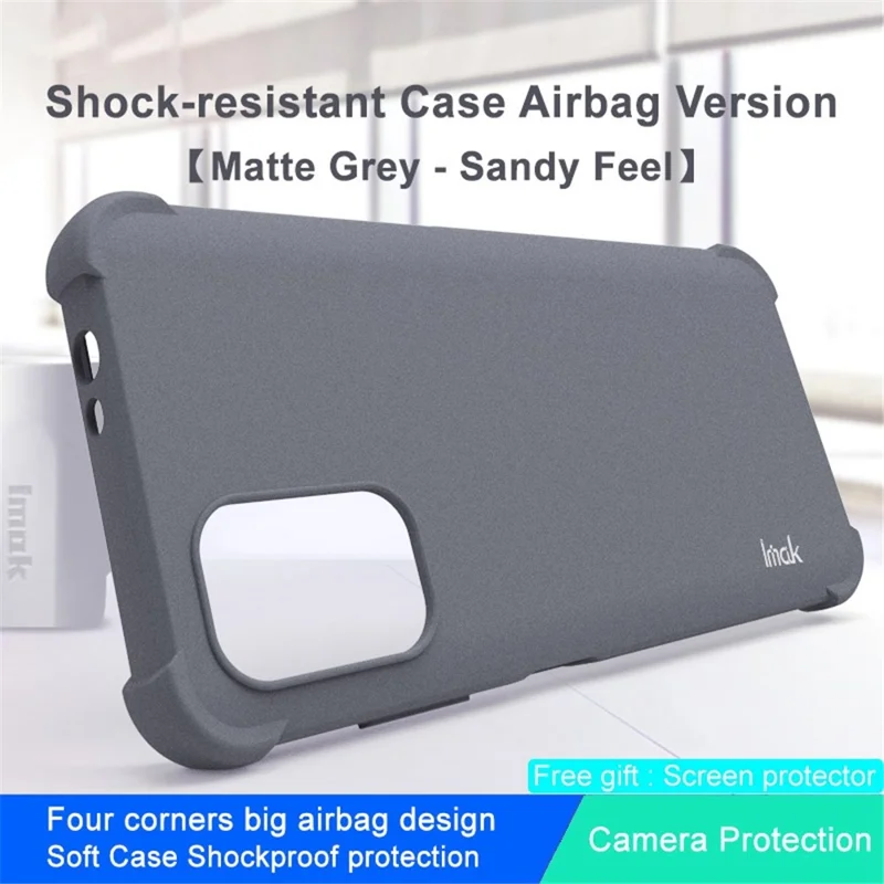 IMAK for Nokia G11 / G21 Soft TPU Case Matte Airbag Anti-drop Protection Cover with Screen Protector - Grey