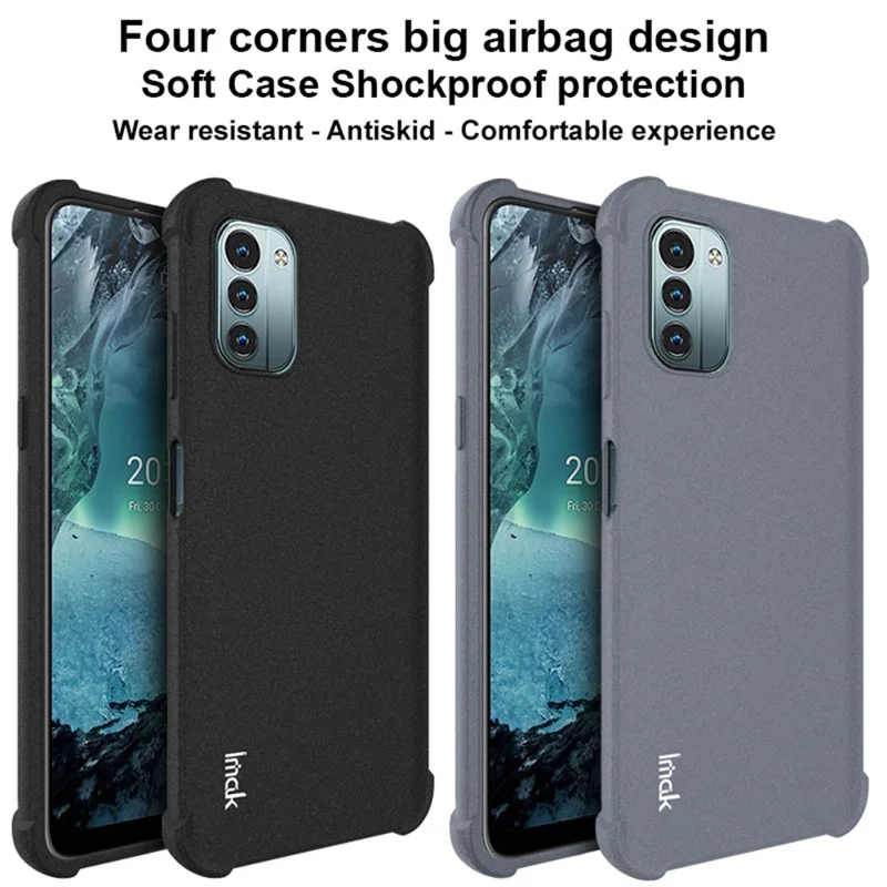 IMAK for Nokia G11 / G21 Soft TPU Case Matte Airbag Anti-drop Protection Cover with Screen Protector - Grey