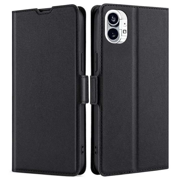 Для Nothing phone (1) 5G Ultra Slim Anti-wear Phone Case, Магнитный Shock-absorption PU Leather Protector с Card Slot - Черный