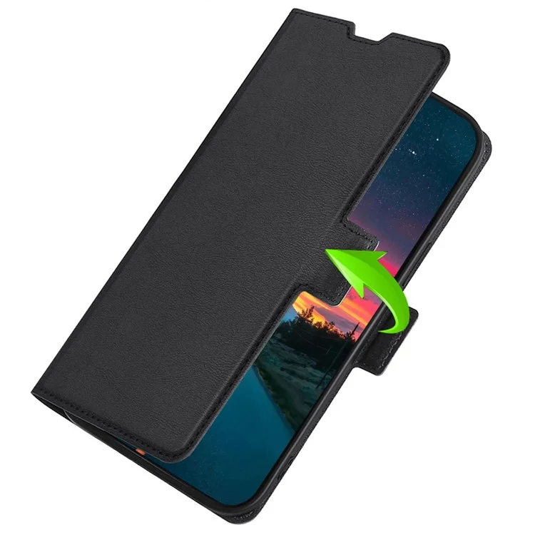 Для Nothing phone (1) 5G Ultra Slim Anti-wear Phone Case, Магнитный Shock-absorption PU Leather Protector с Card Slot - Черный