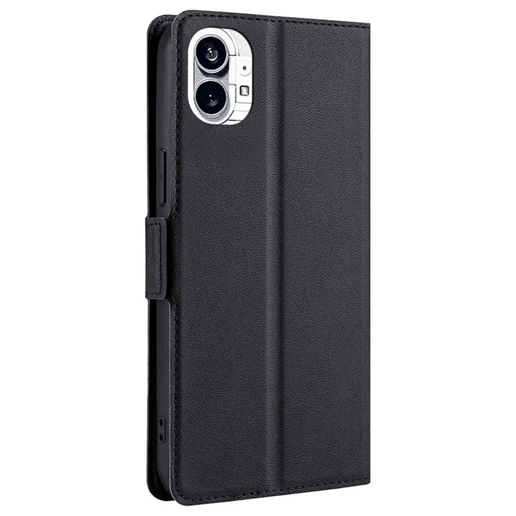 Для Nothing phone (1) 5G Ultra Slim Anti-wear Phone Case, Магнитный Shock-absorption PU Leather Protector с Card Slot - Черный