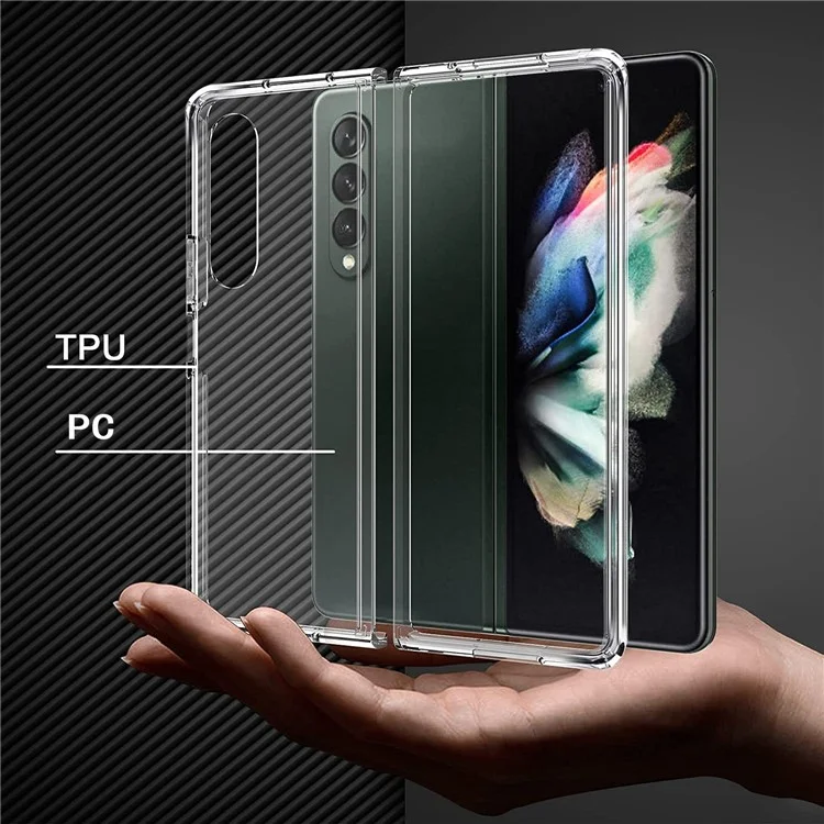 Pour Samsung Galaxy Z Fold4 5G Transparent Light Slim PC + TPU Hybrid Protective Cover Phone Case