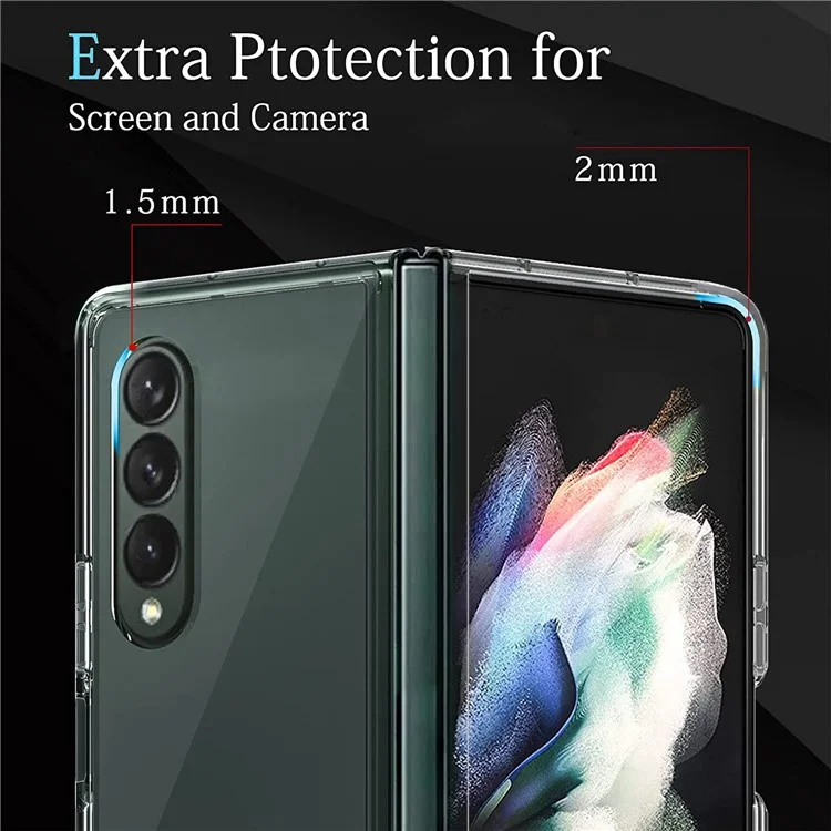 Para Samsung Galaxy Z Fold4 5g Luz Transparente Slim PC + TPU Hybrid Protective Cover Case