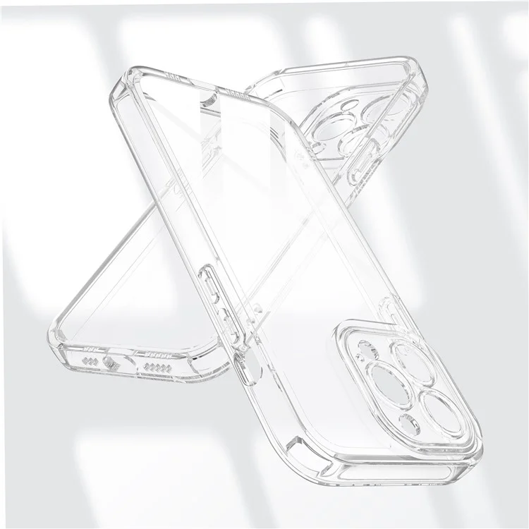 Pour Iphone 13 Pro Max 6,7 Pouces Case de Téléphone à L'épreuve de la Chute pc + Couverture de Protection Hybride Tpu - Transparent