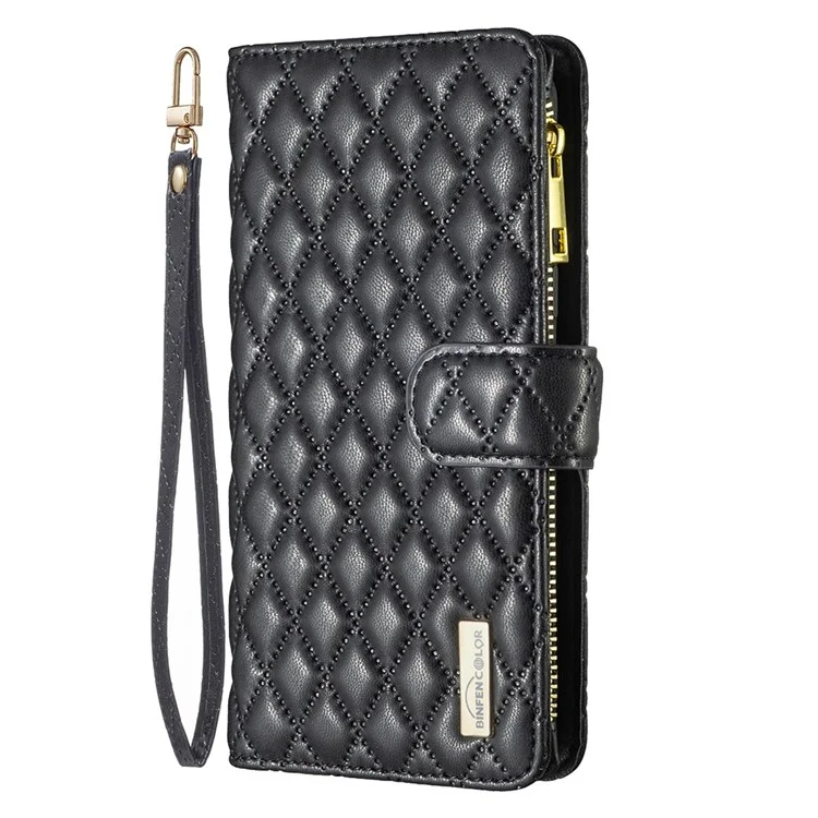 Binfen Color BF Style-15 Pour Oppo A57 4G PU le Cuir Zipper de Poche Portefeuille Téléfot - le Noir