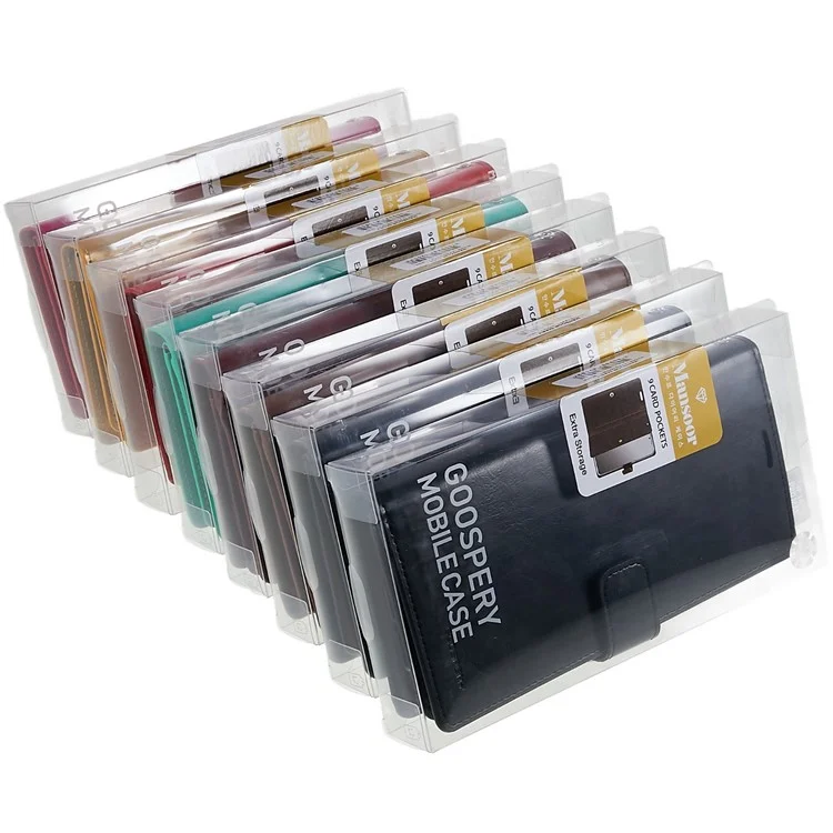 MERCURY GOOSPERY for iPhone 14 Pro 6.1 inch Mansoor Series Multiple Card Slots Phone Case PU Leather Wallet Folio Flip Cover - Black