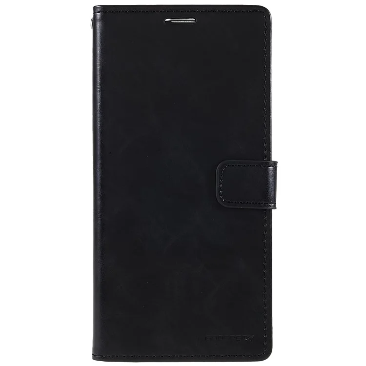MERCURY GOOSPERY Blue Moon Wallet Case for iPhone 14 Pro 6.1 inch, Shockproof PU Leather Stand Flip Magnetic Clasp Mobile Phone Cover - Black