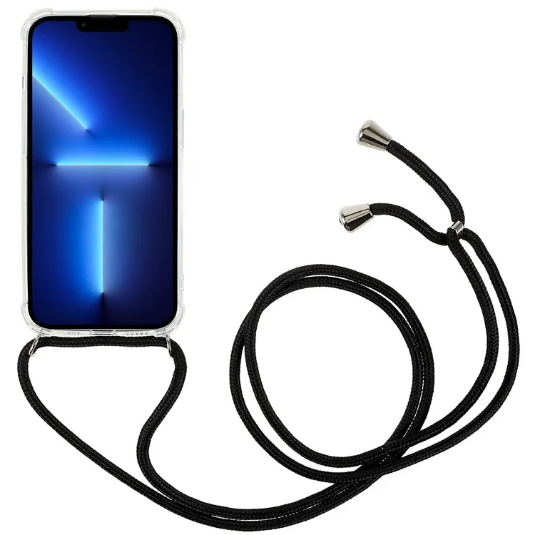 Für iPhone 14 Pro 6.1 Zoll Crystal Clear Phone Case Verstärkte Ecken Anti-Drop TPU-Abdeckung mit Schlüsselband