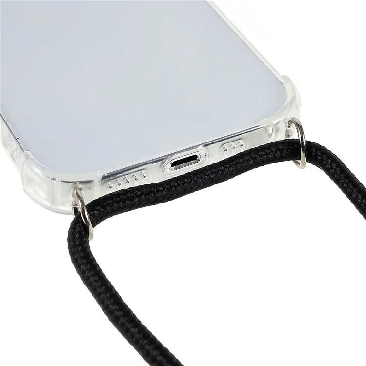 Für iPhone 14 Pro 6.1 Zoll Crystal Clear Phone Case Verstärkte Ecken Anti-Drop TPU-Abdeckung mit Schlüsselband