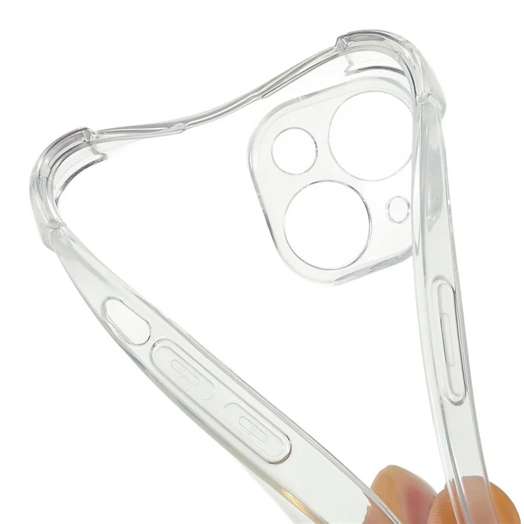 Funda de teléfono transparente con esquinas reforzadas y cordón para iPhone 14 de 6.1 pulgadas