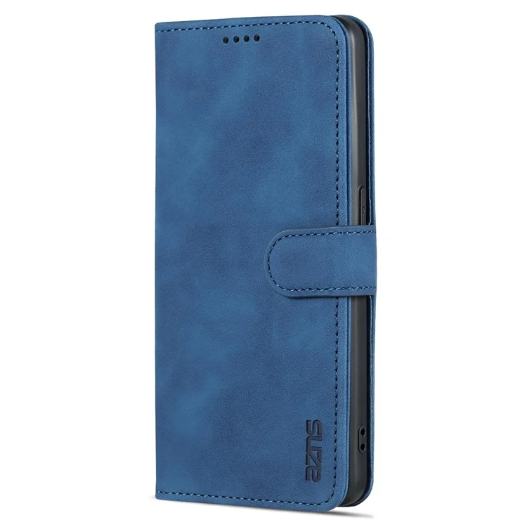 AZNS Pour Oppo Reno8 Lite 5G Étui de Téléphone Porte-Cartes Résistant aux Chutes avec Support en Cuir PU - Bleu