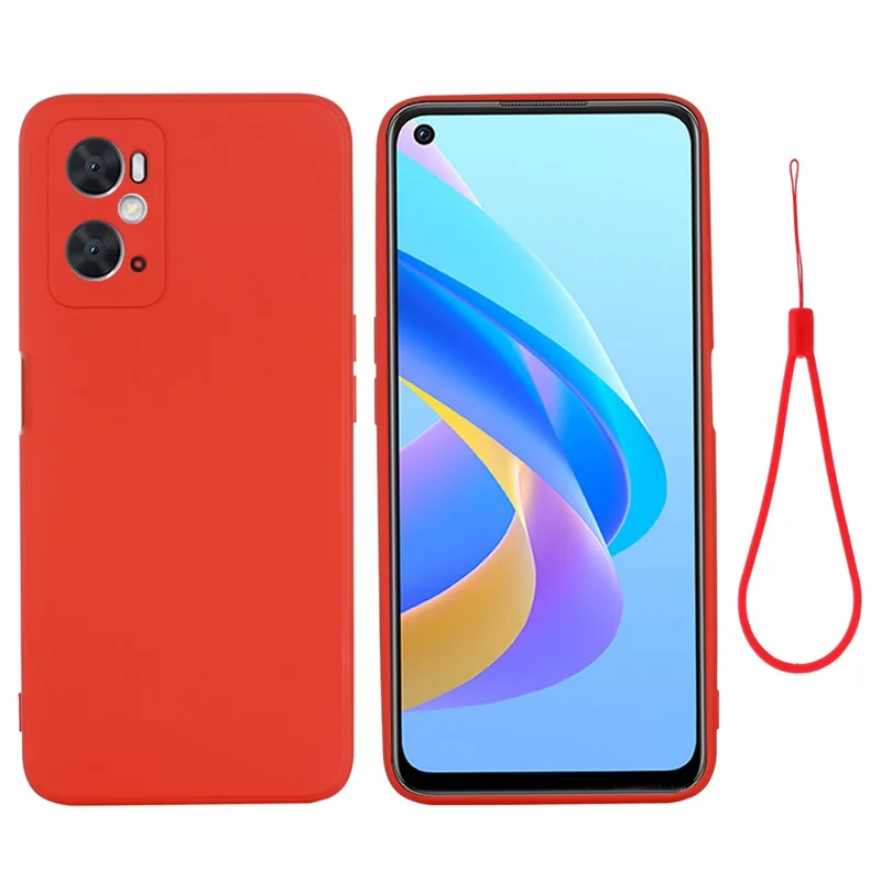 For Oppo A36 4G  /  A76 4G  /  A96 4G Anti-scratch Silicone Soft Phone Case Shockproof Back Cover Mobile Phone Protector - Red