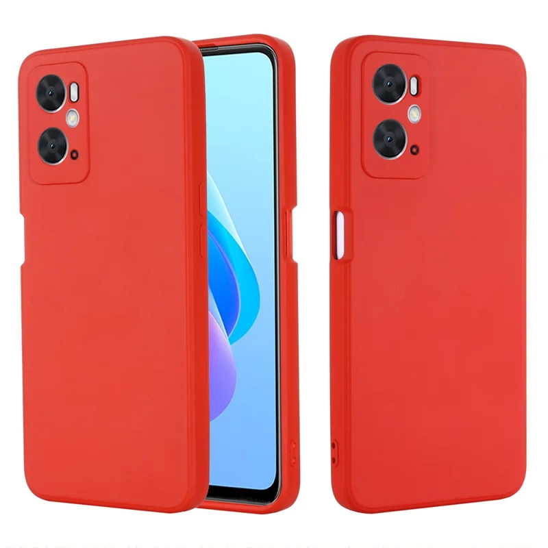 For Oppo A36 4G  /  A76 4G  /  A96 4G Anti-scratch Silicone Soft Phone Case Shockproof Back Cover Mobile Phone Protector - Red
