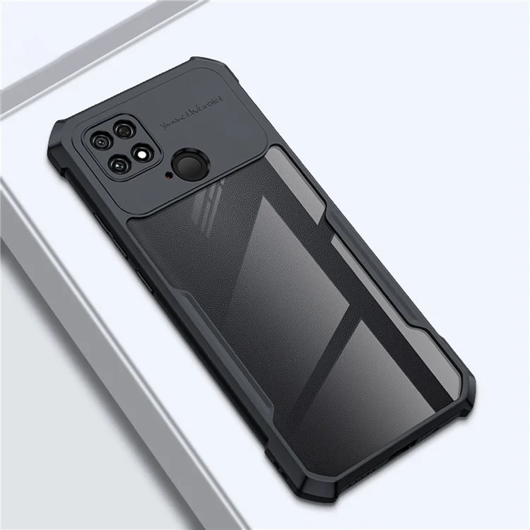 XUNDD for Xiaomi Poco C40 4G Drop-proof Back Cover with Airbag Protective Case Acrylic + TPU Phone Shell - Black