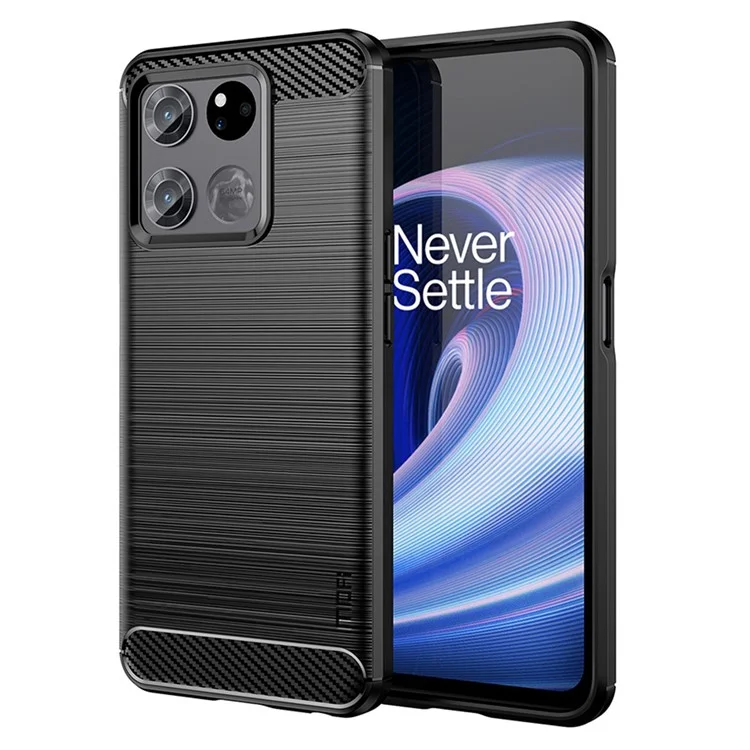 MOFI JK TPU Serie-1 Para OnePlus Ace Racing 5G Anti-bidust Soft TPU Celebe Cell Telephip Surfare Fiber de Fibra de Carbono Fibra - Negro