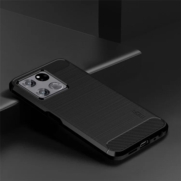 MOFI JK TPU Serie-1 Para OnePlus Ace Racing 5G Anti-bidust Soft TPU Celebe Cell Telephip Surfare Fiber de Fibra de Carbono Fibra - Negro