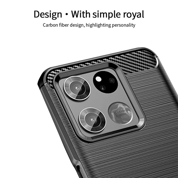 MOFI JK TPU Serie-1 Para OnePlus Ace Racing 5G Anti-bidust Soft TPU Celebe Cell Telephip Surfare Fiber de Fibra de Carbono Fibra - Negro