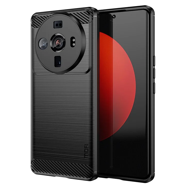 Mofi JK TPU Series-1 Для Xiaomi 12S Ultra 5G Против Царапин-матовой Поверхности Мягкий Tpu-защитный Корпус с Углеродным Волокном. - Черный