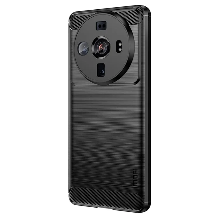 Mofi JK TPU Series-1 Для Xiaomi 12S Ultra 5G Против Царапин-матовой Поверхности Мягкий Tpu-защитный Корпус с Углеродным Волокном. - Черный