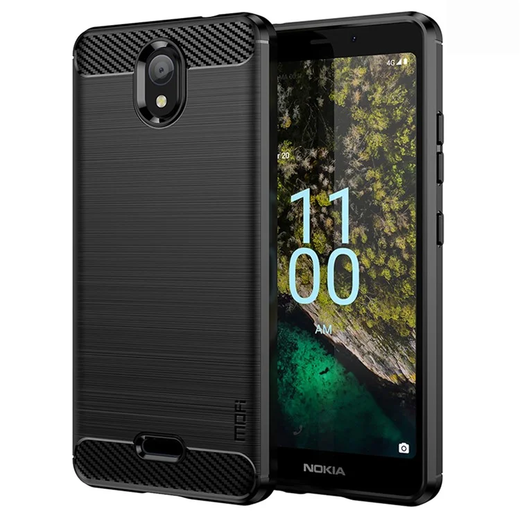 MOFI JK TPU Series-1 Per Nokia C100 4G Coperchio TPU Surface TPU Surface Spazzolati in Fibra di Caduta - Nero