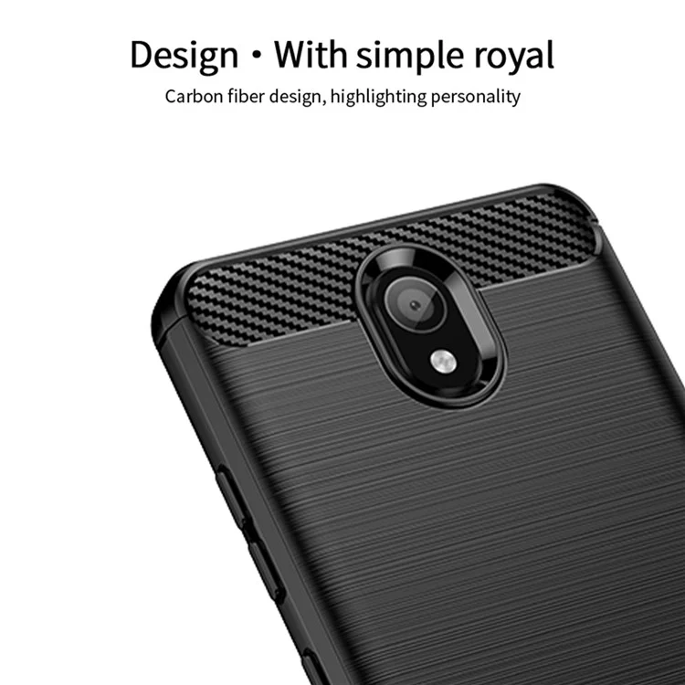 MOFI JK TPU Series-1 Per Nokia C100 4G Coperchio TPU Surface TPU Surface Spazzolati in Fibra di Caduta - Nero
