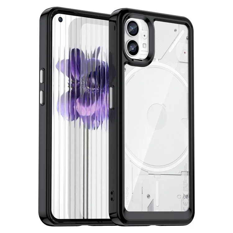Coque de téléphone anti-goutte pour Nothing phone (1) 5G, Coque arrière hybride anti-rayures en TPU + acrylique - Noir