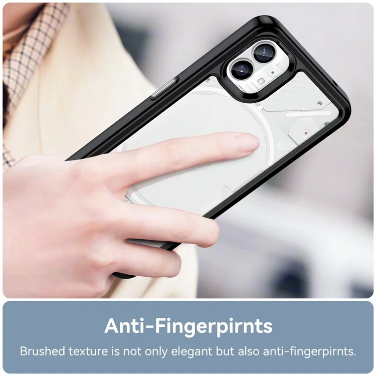 Coque de téléphone anti-goutte pour Nothing phone (1) 5G, Coque arrière hybride anti-rayures en TPU + acrylique - Noir
