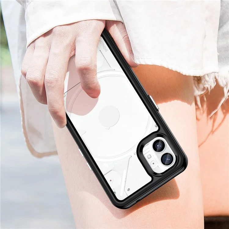 Coque de téléphone anti-goutte pour Nothing phone (1) 5G, Coque arrière hybride anti-rayures en TPU + acrylique - Noir