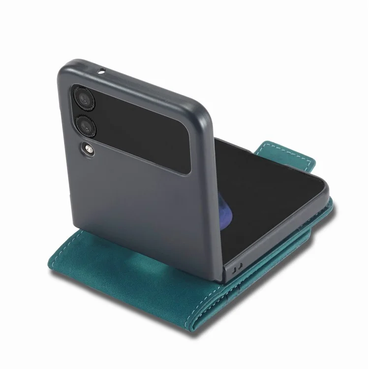 FORWENW F3-Series Для Samsung Galaxy Z Flip3 5G Design Design Card Case Case pu Кожаный Мобильный Телефон с Подставкой - Голубой