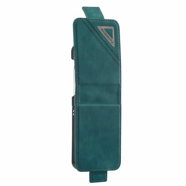 FORWENW F3-Series Для Samsung Galaxy Z Flip3 5G Design Design Card Case Case pu Кожаный Мобильный Телефон с Подставкой - Голубой