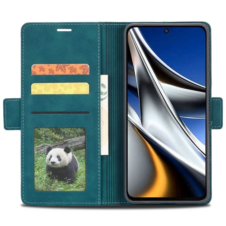 Forwenw F3-serie Für Xiaomi Poco M4 Pro 4G Schockfeste Flip-wallet-hülle PU Leder-telefonschutzabdeckung Mit Ständer - Cyan