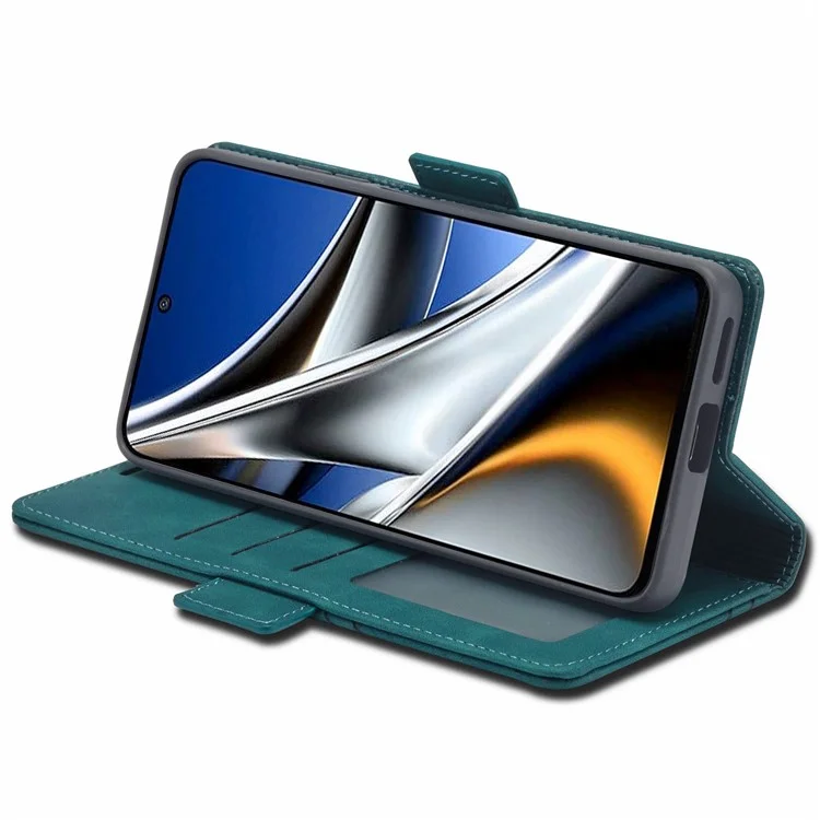 Forwenw F3-serie Für Xiaomi Poco M4 Pro 4G Schockfeste Flip-wallet-hülle PU Leder-telefonschutzabdeckung Mit Ständer - Cyan