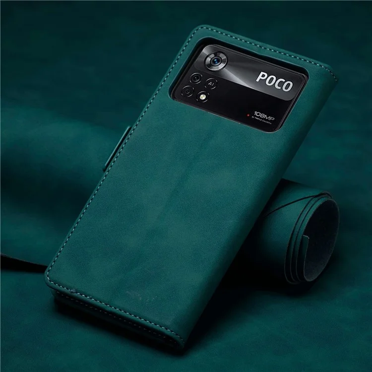 Forwenw F3-serie Für Xiaomi Poco M4 Pro 4G Schockfeste Flip-wallet-hülle PU Leder-telefonschutzabdeckung Mit Ständer - Cyan