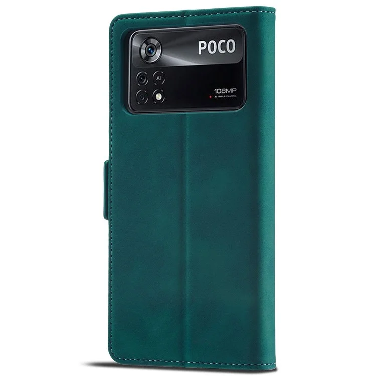 Forwenw F3-serie Für Xiaomi Poco M4 Pro 4G Schockfeste Flip-wallet-hülle PU Leder-telefonschutzabdeckung Mit Ständer - Cyan