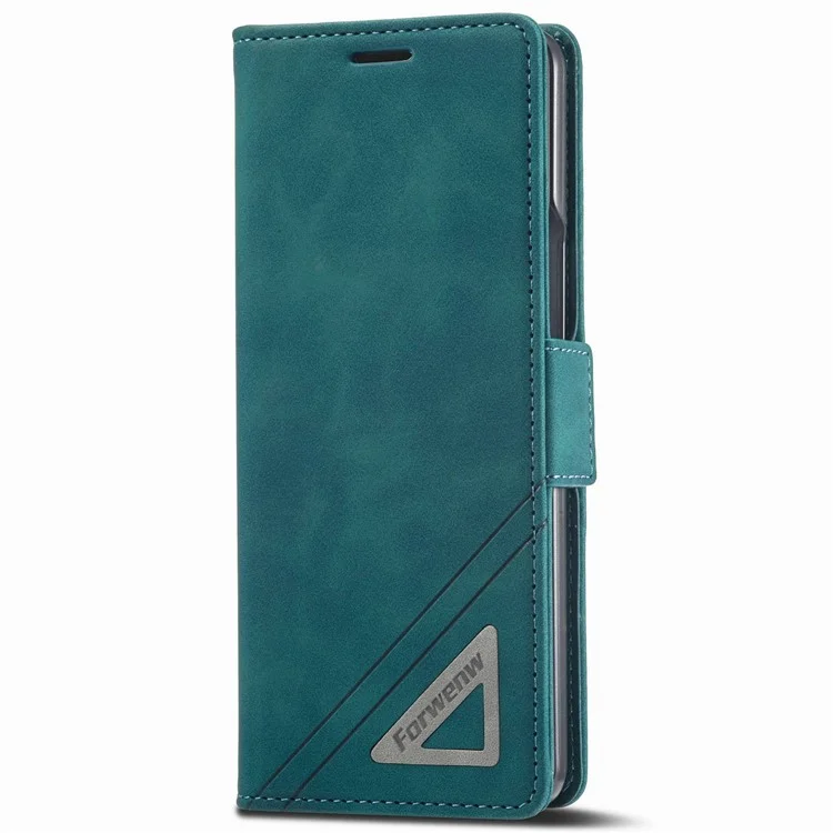Forwenw F3-serie Para Samsung Galaxy Z Fold4 5G PU PU PU PU Puero Case de la Billetera de la Billetera Flip Cover Flip - Cian