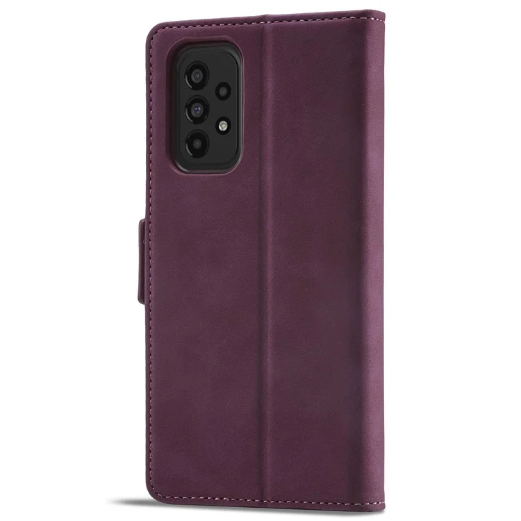 FORWENW F3-serie Case Para Samsung Galaxy A32 5G / M32 5G, Portador de Cartas Punto Magnético PU Magnético Stand Stand Tampa de Telefone Protetor - Vinho Vermelho