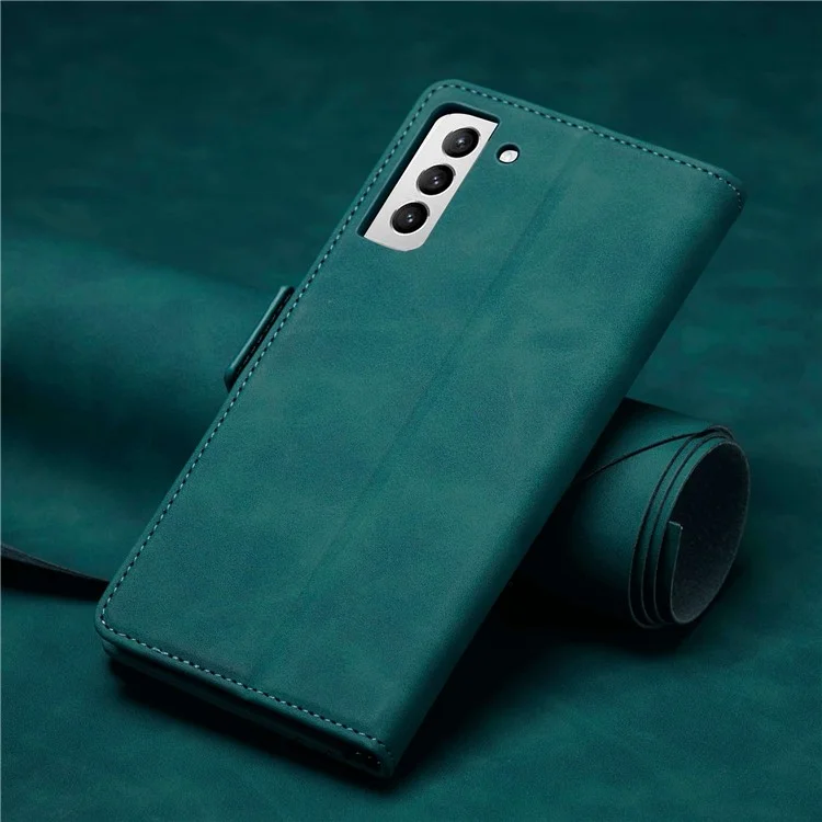 FORWENW F3-Series For Samsung Galaxy S22+ 5G Drop-proof Flip Wallet Case Card Holder PU Leather Mobile Phone Cover with Stand Protective Shell - Cyan