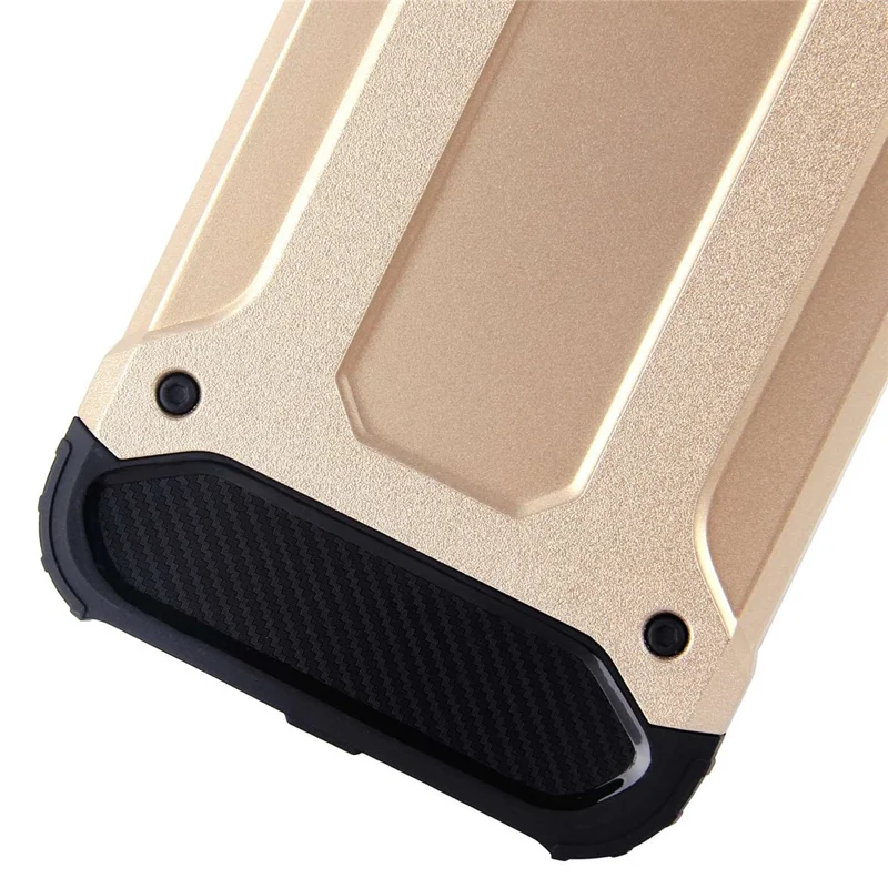 For iPhone X / XS 5.8 inch Drop-proof Mobile Phone Case Soft TPU + Hard PC Hybrid Protective Cover - Gold