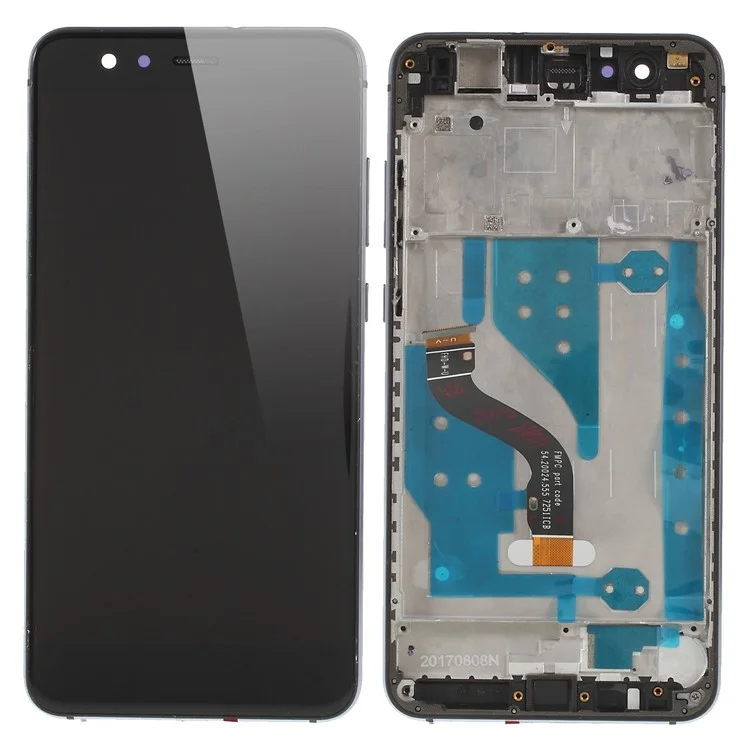 Для Huawei P10 Lite Grade C LCD-экран и сборка с цифровым датчиком + рамка, запчасть для замены (без логотипа) - черный