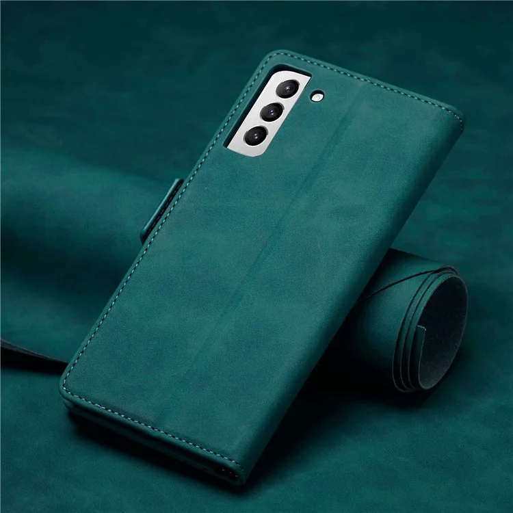 FORWENW F3-Series For Samsung Galaxy S22 5G Funda Protectora Billetera de Cuero PU con Tapa Plegable y Soporte - Cian