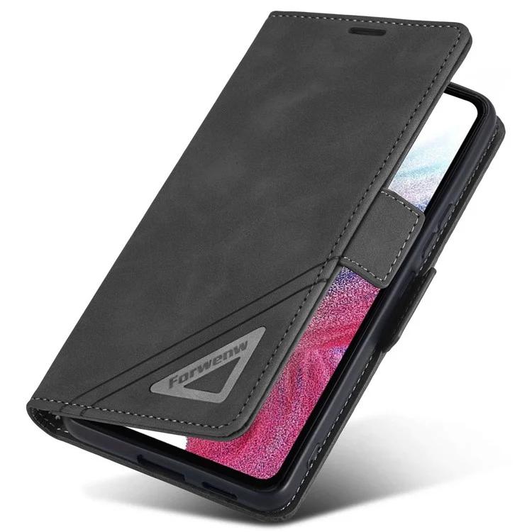 FORWENW F3-Series For Samsung Galaxy A53 5G Full Protection Wallet Style Case Flip PU Leather Mobile Phone Shell with Stand - Black
