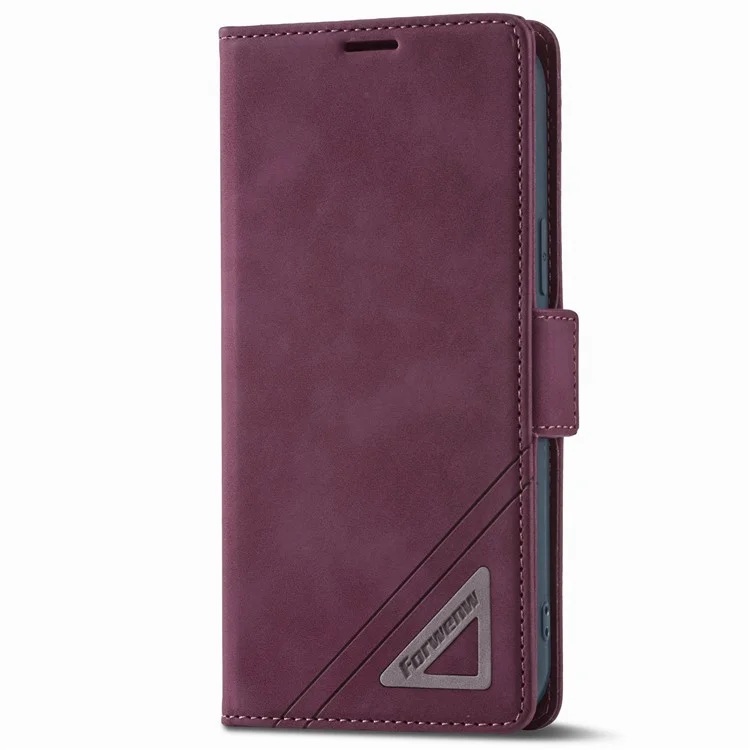 FORWENW F3-Series Para Iphone 13 6.1 Pulgadas de Billetera Doble Magnetic Case PU Cubierta de Teléfono de Cuero Con Soporte - Vino Rojo